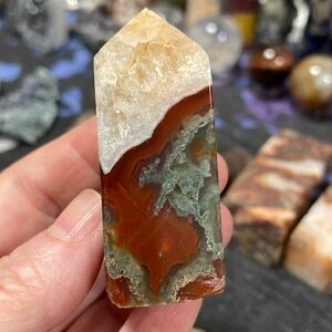 Red Moss Agate Tower